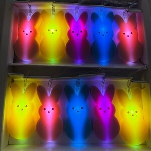 NWT NIB Peeps Brand Colorful 10 PEEPS Bunny String Lights